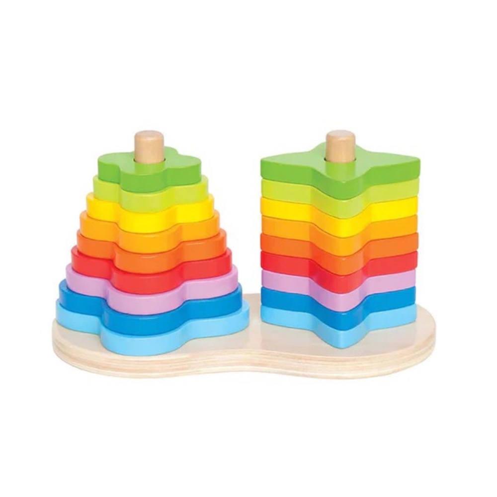 Hape Double Rainbow Stacker Wooden Montessori Toy